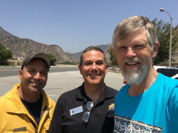 Dan Simpson and Forest Service information officers Nathan Judy and Marc Peebles at San Gabriel Canyon Gateway, June 25, 2016 Dan Simpson and Forest Service information officers Nathan Judy and Marc Peebles at San Gabriel Canyon Gateway, June 25, 2016