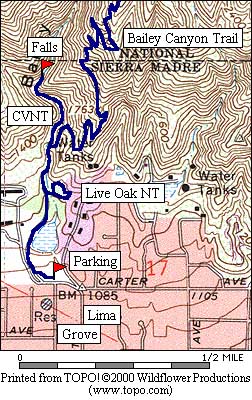 Bailey Canyon topo map