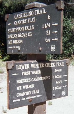 Trail Junction Sign at Roberts Camp