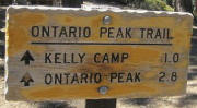 Ontario Peak Trail sign at Icehouse Saddle