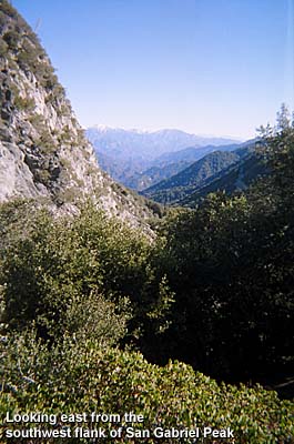 View east from switchback on San Gabriel Peak's south ridge