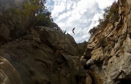 Cliff jumping at Hermit Falls